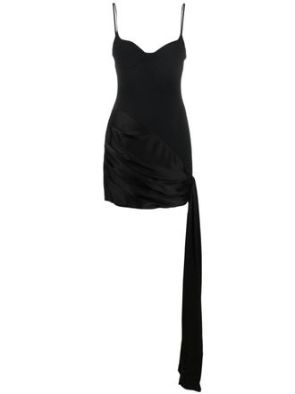 DAVID KOMA Mini-jurk met gedrapeerde rok - Zwart