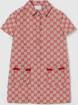 Gucci Abito chemisier in misto cotone con motivo GG