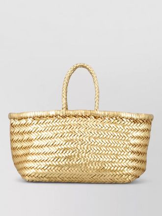 Dragon Diffusion bamboo woven beach bag dual handles