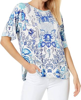 Johnny Was Farrow Oversized Cropped Tee In Multi