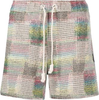 Palm Angels jacquard-pattern shorts - men - Polyamide/Acrylic/Polyester/Other fibres/Cotton/Polyester/Cotton - 50 - Green