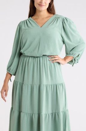 Renee C V-Neck Long Sleeve Top in Sage at Nordstrom Rack, Size 1X