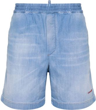 Dsquared2 logo-embroidered bermuda shorts - men - Elastane/Cotton/Polyester/Cotton - 54 - Blue