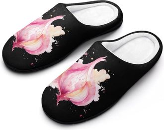 Generic Garlic Bulb Vegetable Funny Mens Cotton Slippers Soft Non-Slip Rubber Sole House Slipper Indoor Outdoor