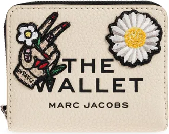 Marc Jacobs Accessoires, Dames, Beige, ONE Size, Leer, The Camp Patchwork Mini Compact Wallet
