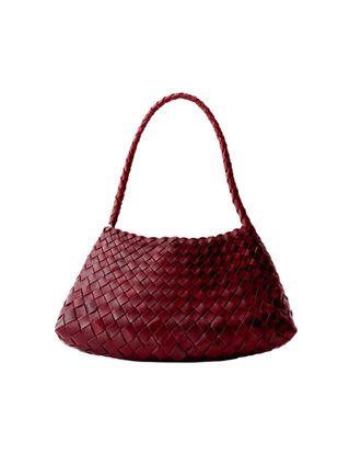 Dragon Diffusion Rosanna Bordo Handcrafted Woven Leather Baguette Bag