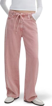 Rag & Bone Featherweight Phoebe Drawstring Wide Leg Jeans in Raspbery at Nordstrom, Size X-Large