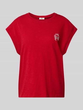 s.Oliver Red Label Relaxed Fit T-Shirt aus reiner Baumwolle in Rot, Gr&ouml;&szlig;e 36