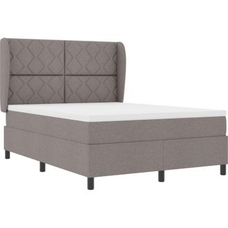 vidaXL Box Spring Bed with Mattress Taupe 160 x 200 cm Fabric vidaXL