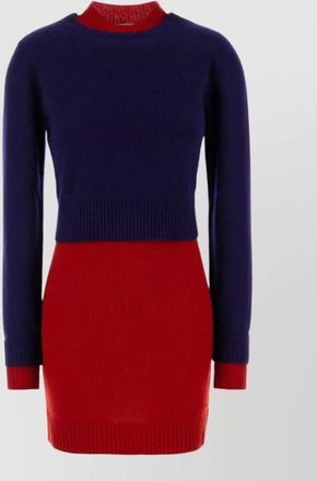 Jil Sander wool blend dress long sleeve mini
