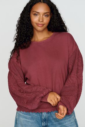 Pilcro 100% Cotton Sweater Sleeve Sweatshirt