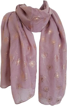 GlamLondon Dandelion Scarf Glitter Dandelions Flower Print Fashion Ladies Womens Classy Party Wrap (AZ4 - Pink)(Size: L)