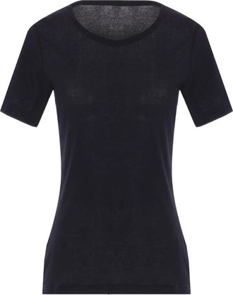 Yohji Yamamoto T-shirt girocollo a coste - Nero