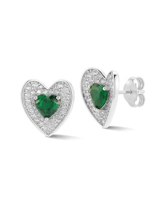 Sphera Milano Silver CZ Heart Studs