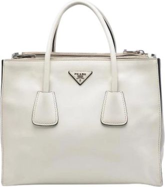 Prada Pre-owned Vintage Satchel - Dames - Vintage Handtas - Wit - ONE Size - Leer - Vintage