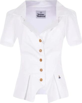 Vivienne Westwood SS Monday Shirt - Dames - Overhemden - Wit - S - Katoen - Overhemden