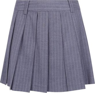 Dunst Plissirok - Dames - Korte rokken - Grijs - M - Polyester - Rokken