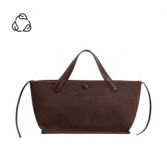 Melie Bianco Womens Jill Suede Vegan Tote Bag In Chocolate