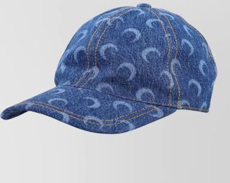 Marine Serre crescent moon print curved peak cap