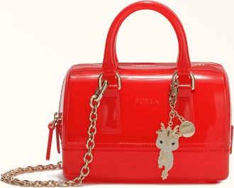 Furla Candy Borsa Mini Coral Red Rosso Pvc + Metallo Donna
