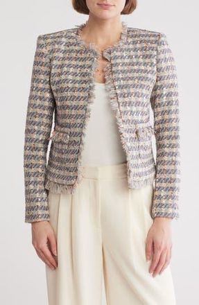 L'agence Angelina Tweed Blazer in Grey/Ecru/Gold at Nordstrom Rack, Size 8