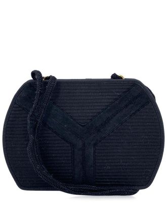 Saint Laurent Black Cotton Shoulder Bag (Authentic Pre-Loved)