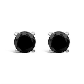 House of Brilliance 14K White Gold 6.00 Ct Black Diamond Stud Earrings with Screw Backs at Nordstrom
