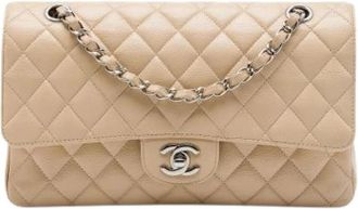 Chanel Pre-owned Classic Double Flap Shoulder Bag - Dames - Vintage Schoudertas - Beige - ONE Size - Leer - Vintage