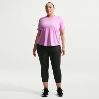 Nike Womens One High-Waisted Crop Leggings (Plus Size) in Black | FN3238-011
