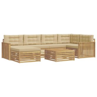 vidaXL Conjunto De Sof&aacute;s De Exterior 7 Uds. Y Beige Vidaxl