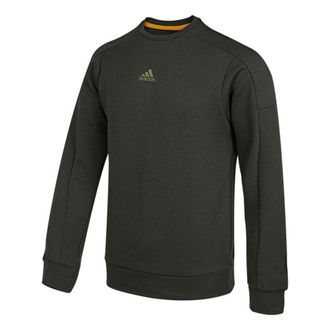 adidas Mens adidas Crew Swert Logo Sports Pullover Dark Brown HD0350