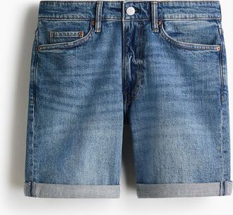 H&M Schmale Denimshorts - Blue