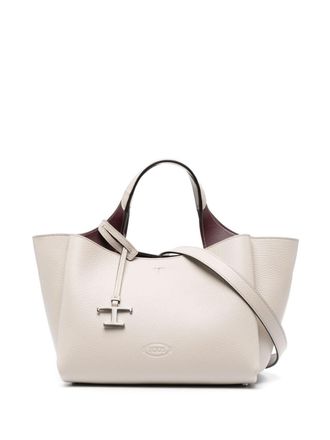 Tod's logo-plaque leather tote bag - women - Calf Leather - One Size - Grey