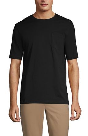 Lands End Super-T Short Sleeve T-Shirt with Pocket in Black at Nordstrom, Size Small