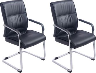 Clp Set de 2 sillas oscilantes con asiento en Simil cuero Negro