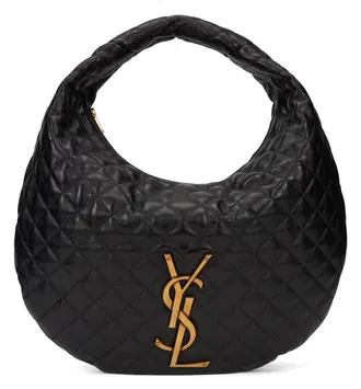 Saint Laurent Womens Hobo Bag Icare Quilted Nappa Black Lambskin Handbags Hand