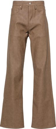 Misbhv faux-leather straight-leg trousers - men - Polyurethane/Polyester - M - Brown