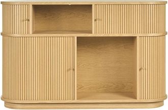 Miliboo Consola Vintage De Madera Clara Roble Con Puertas Correderas L120 Cm Epic