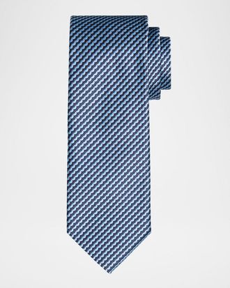Brioni Mens Woven Stripe Silk Tie