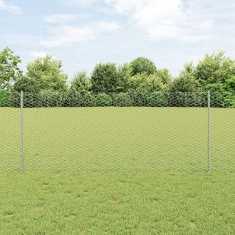 Berkfield Home Hexagon Fence with 22 U Posts Silver 1x25 m Steel