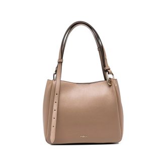 Furla Brown Logo Large Shoulder Bag