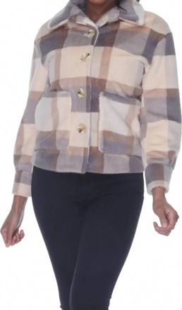 Rain + Rose Leonie Plaid Plush Coat In Multi
