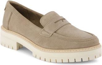 Toms Cara Platform Penny Loafer in Medium Beige at Nordstrom, Size 5.5