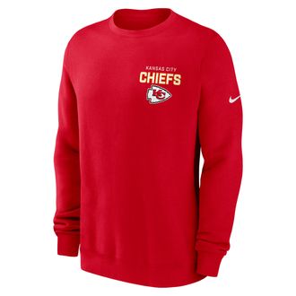 Nike Kansas City Chiefs Draw Block Club Nike Mens NFL Pullover Crew in Red | NKPV65N7G-KU0