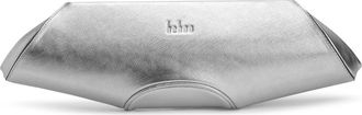 Behno Elizabeth Leather Baguette Clutch in Silver at Nordstrom