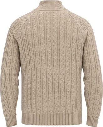 HUGO BOSS Cable-Knit Virgin Wool Sweater - Brown