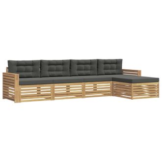 vidaXL Set Di Divani Da Esterno 5 Pz Bianco E Antracite Vidaxl
