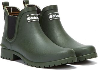 Barbour Wilton Womens Olive Green Wellies Rubber - Size UK 3
