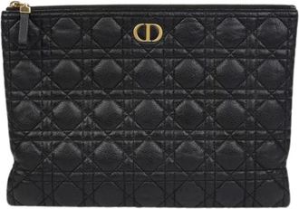Dior Pre-owned Clutches, female, Black, Size: ONE SIZE Pre-owned Carro Large Daily Pouch