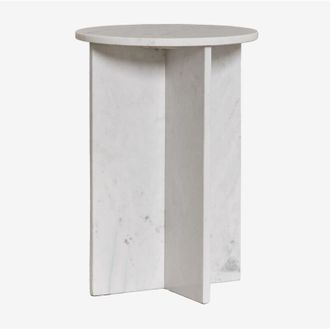 Sklum Sklum - Pack De 2 Mesitas De Noche Redondas &Oslash;35 Cm En M&aacute;rmol Mencia